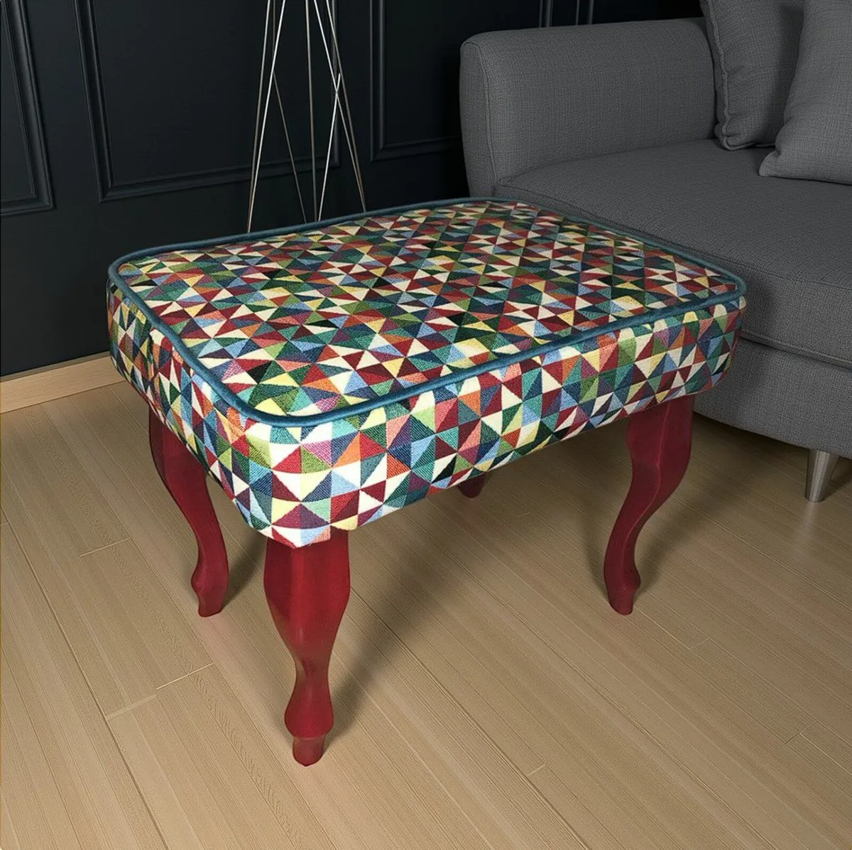 Luxe Velvet Footstool 60x40cm - Image 4