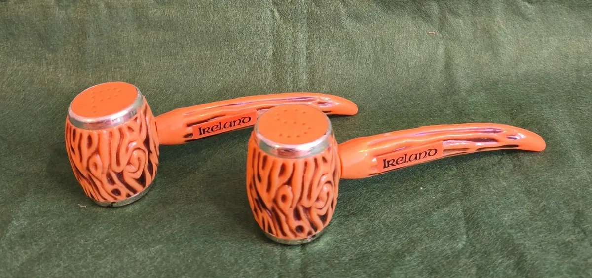 Vintage Ireland Salt and Pepper Pipes - Image 1