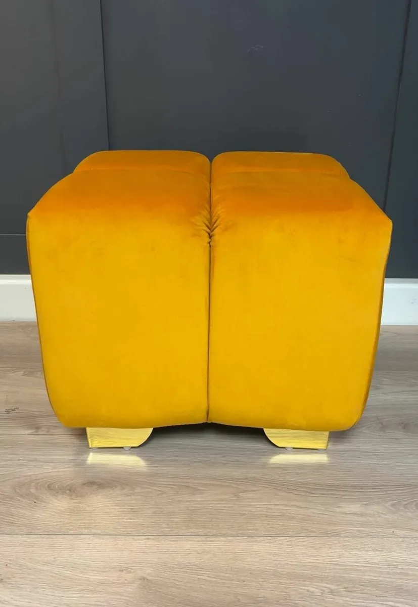 Bubble Cube Pouffe – Velvet Upholstery - Image 3