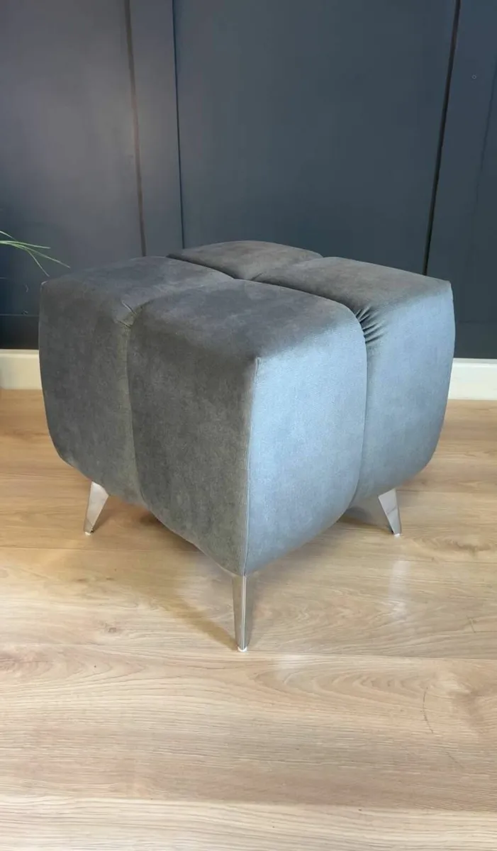 Bubble Cube Pouffe – Velvet Upholstery - Image 4