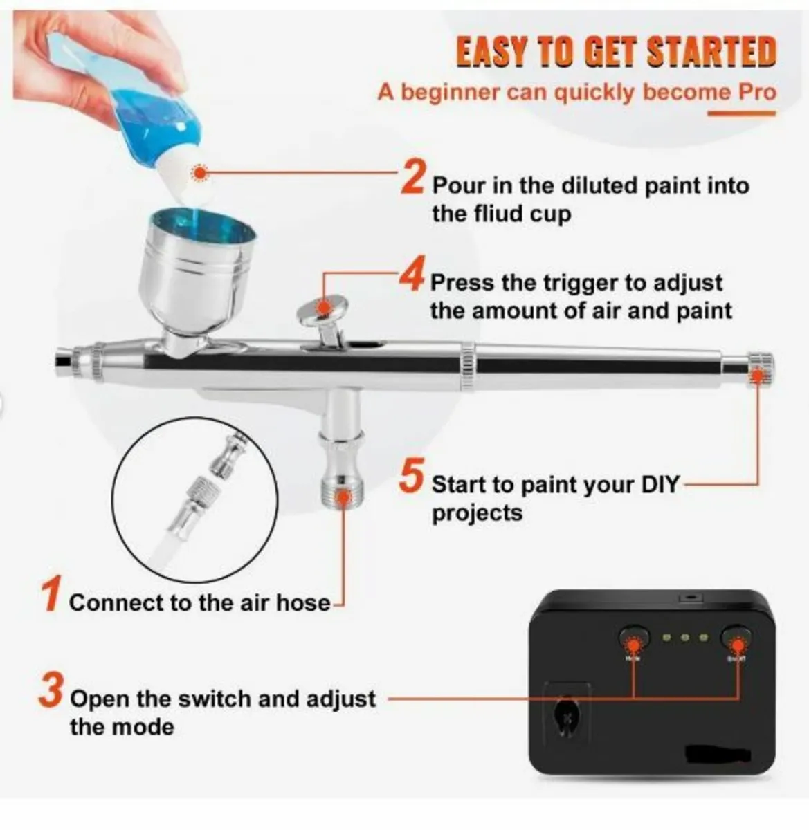 Airbrush Kit, Portable Airbrush Set - Image 3