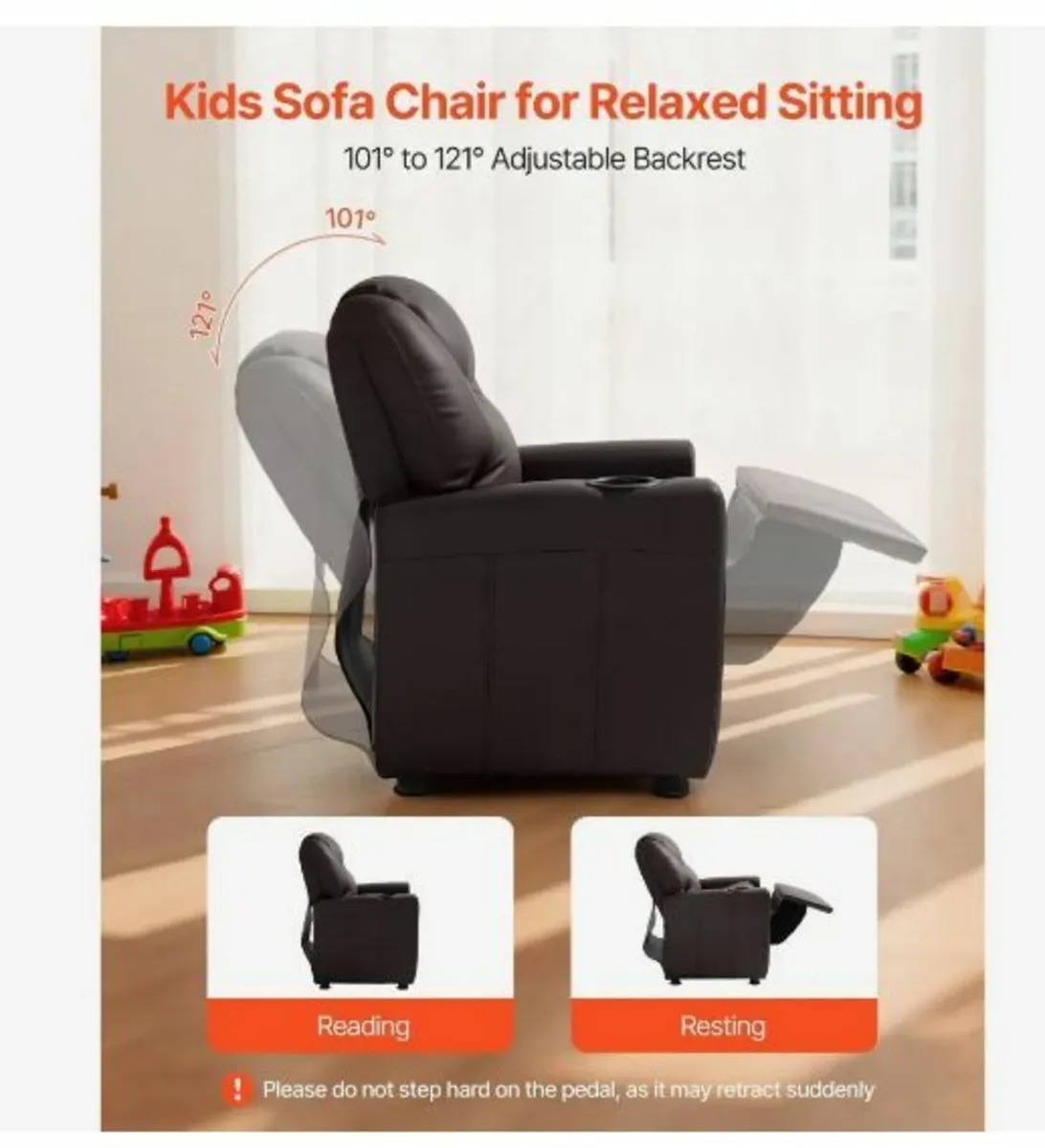 Kids Reclining Chair PU Leather Toddler - Image 2