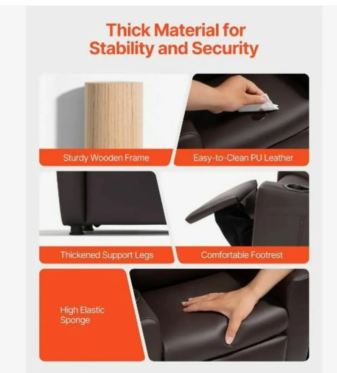 Kids Reclining Chair PU Leather Toddler - Image 3