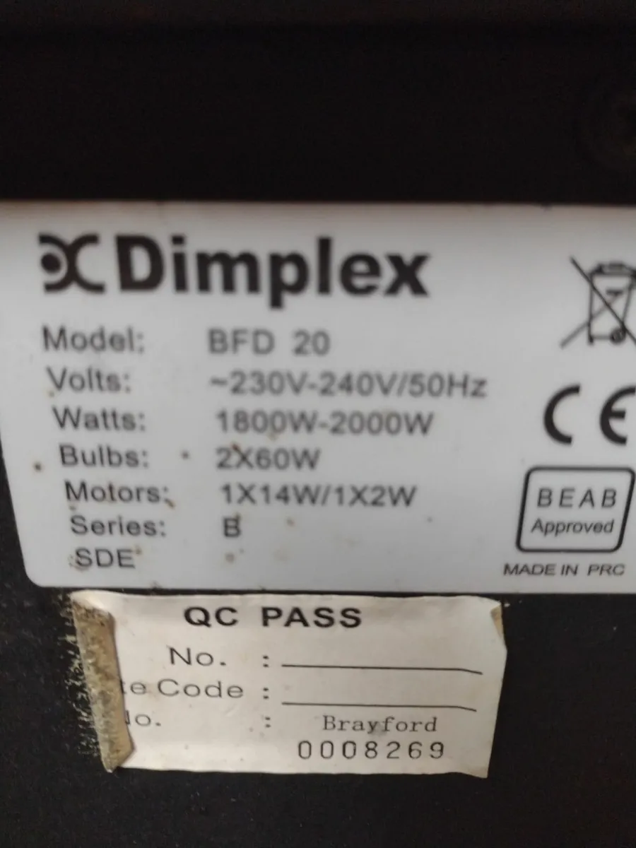 Working Dimplex BFD20 electric stove heater 2000W - Image 3