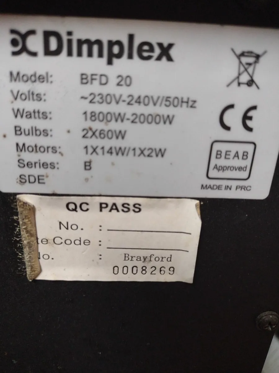 Working Dimplex BFD20 electric stove heater 2000W - Image 4