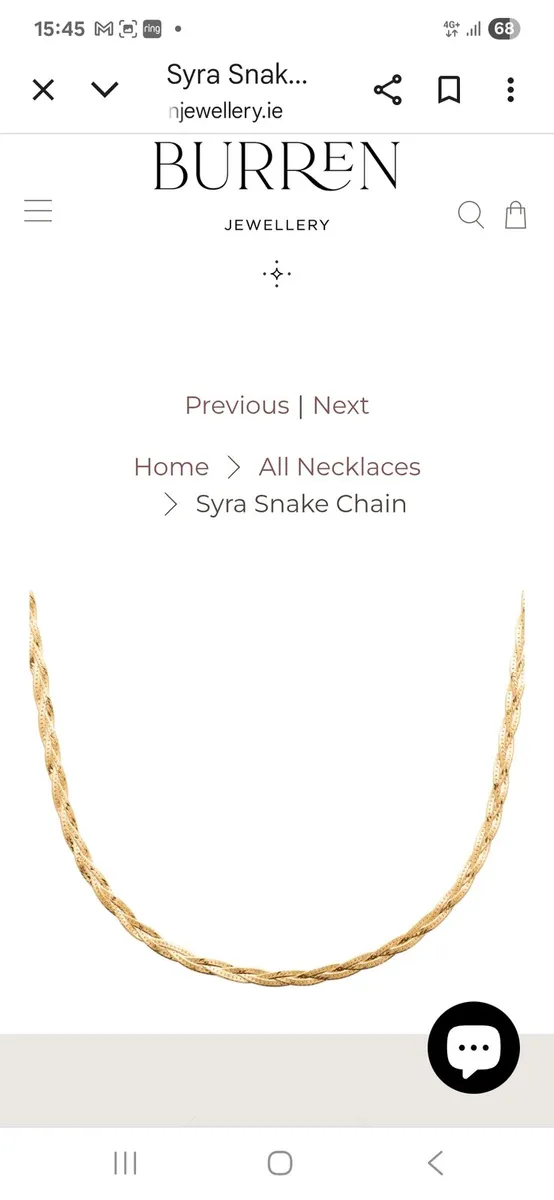 Burren Jewellery Syra Snake Chain - Image 2