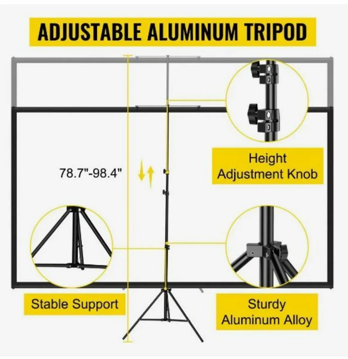 Tripod Projector Screen with Stand 110inch - Image 3