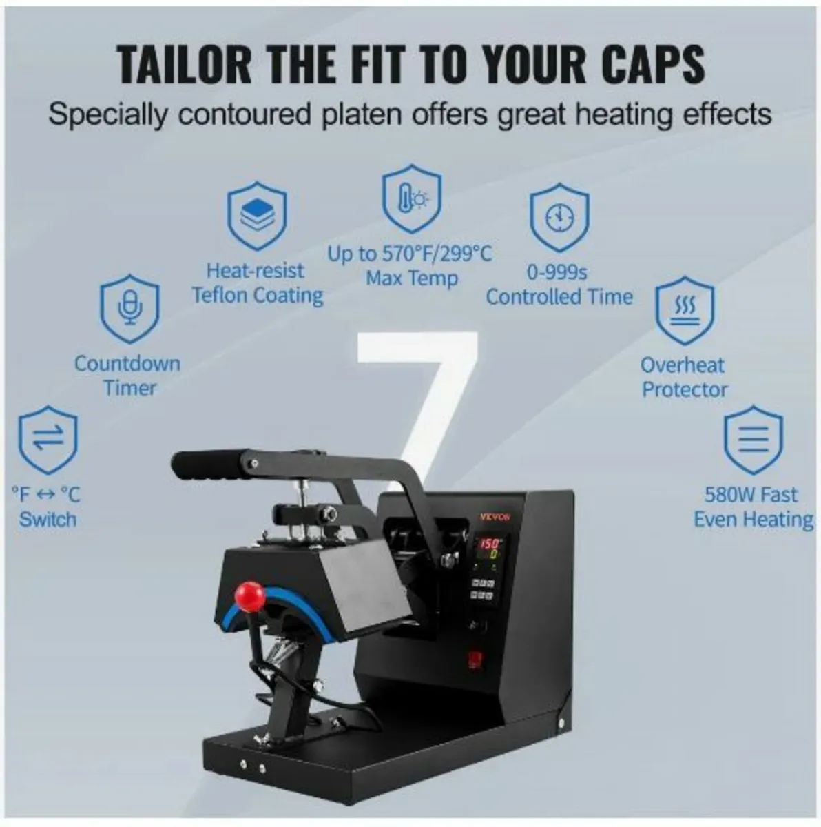 Hat Heat Press, 4-in-1 Cap Heat Press Machine - Image 3