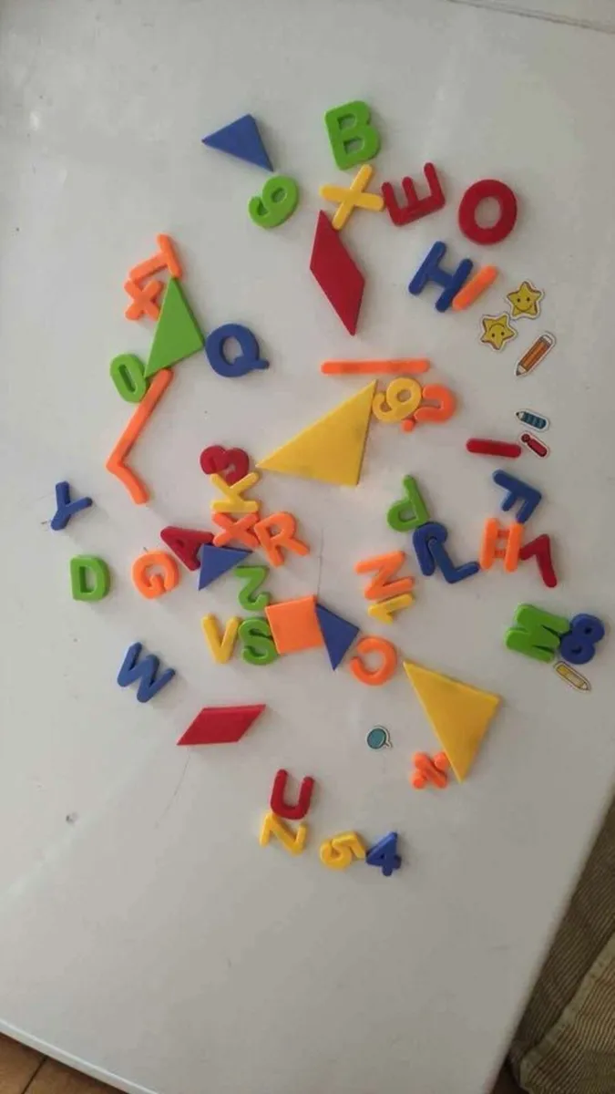 Set of magnetic letters numbers etc