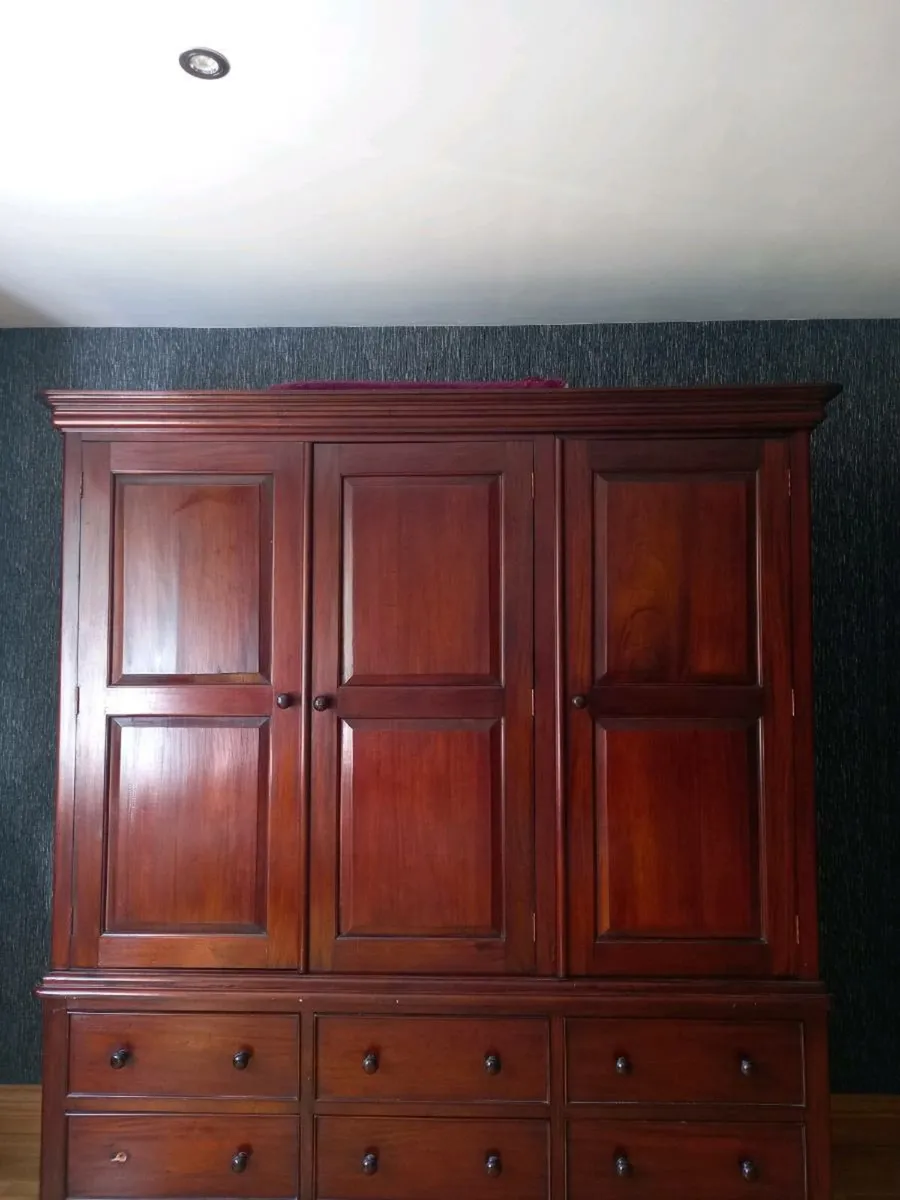 Rosewood solid mahogany treble wardrobe - Image 1