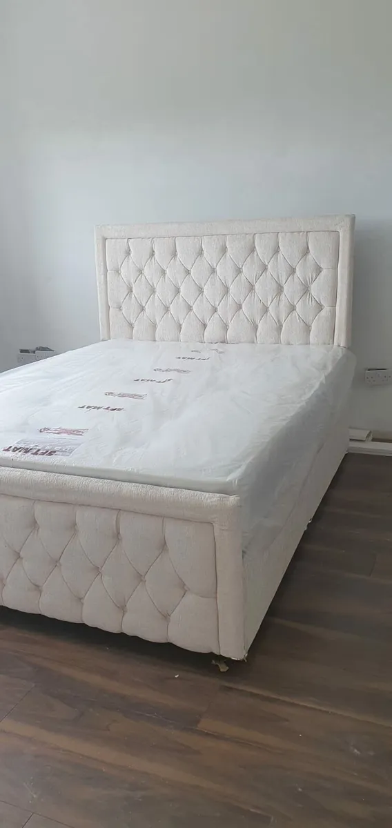 Framed french velvet chesterfield beds all sizes - Image 2