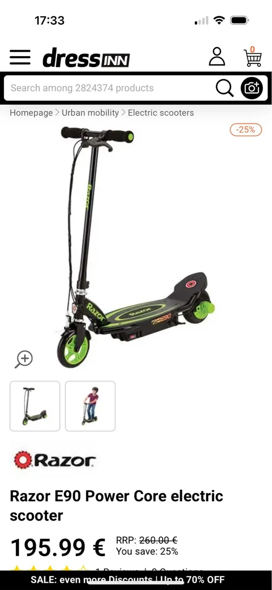 Razor electric motor scooter - Image 1