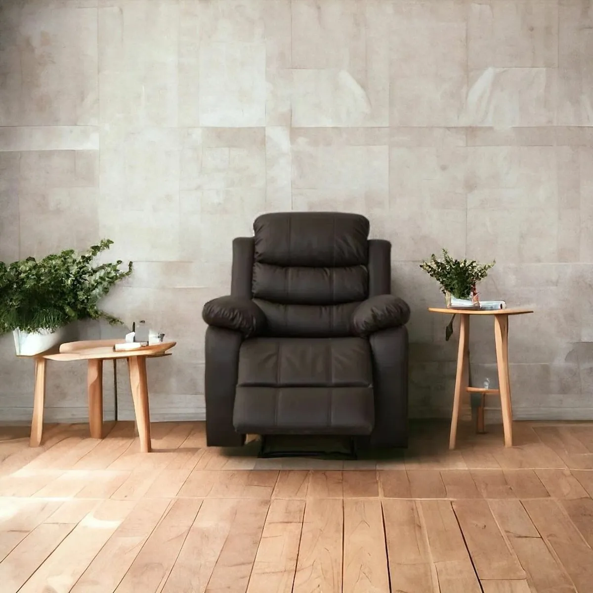FINAL UNITS Bargain Recliner Chair Black & Brown - Image 1