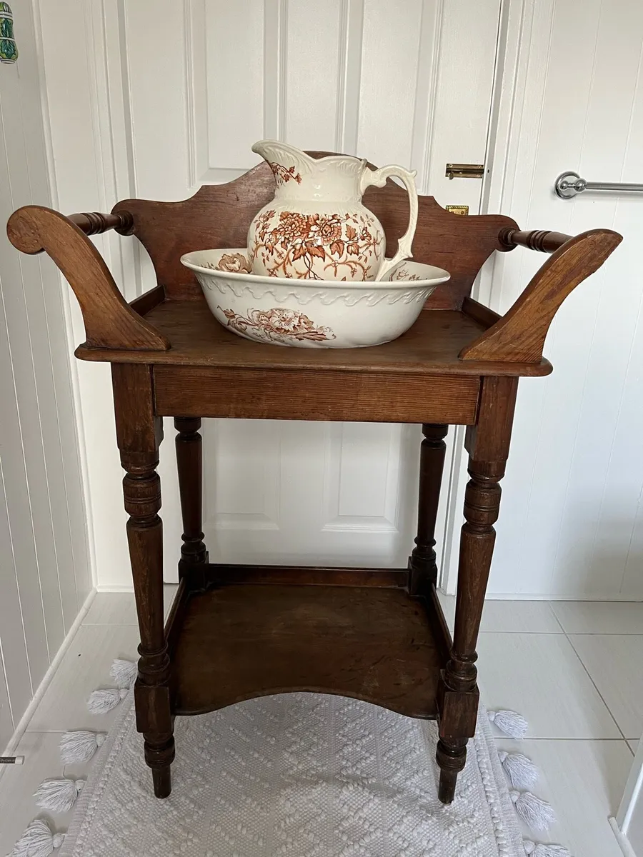 Antique Wash Stand & Jug and Bowl - Image 1