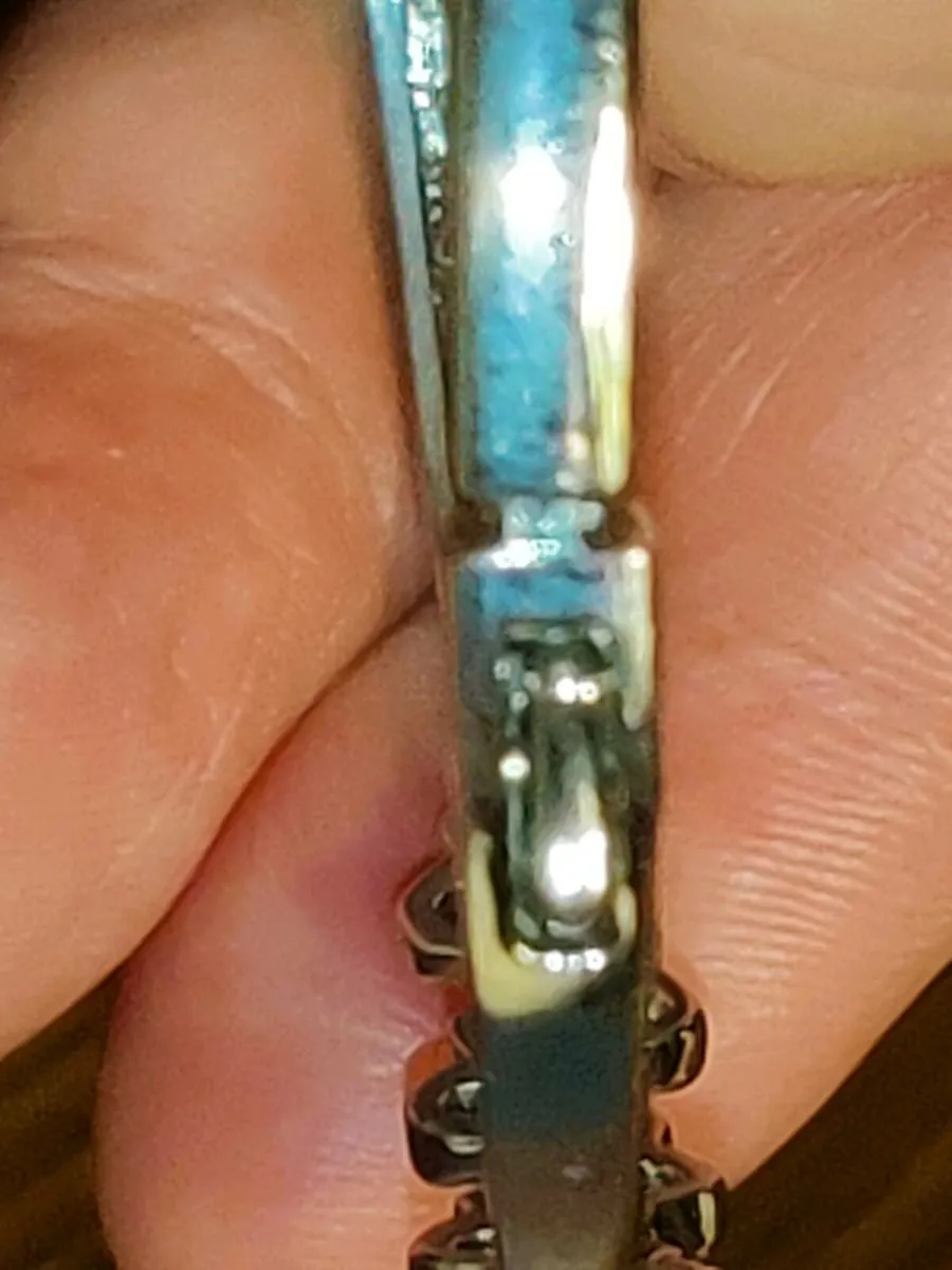 CHUNKY CRYSTAL, Silver Plated New Heavy Bangle ! - Image 2