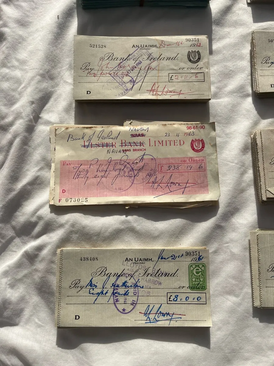 Collection of 1200 Vintage Irish Bank Cheques - Image 4