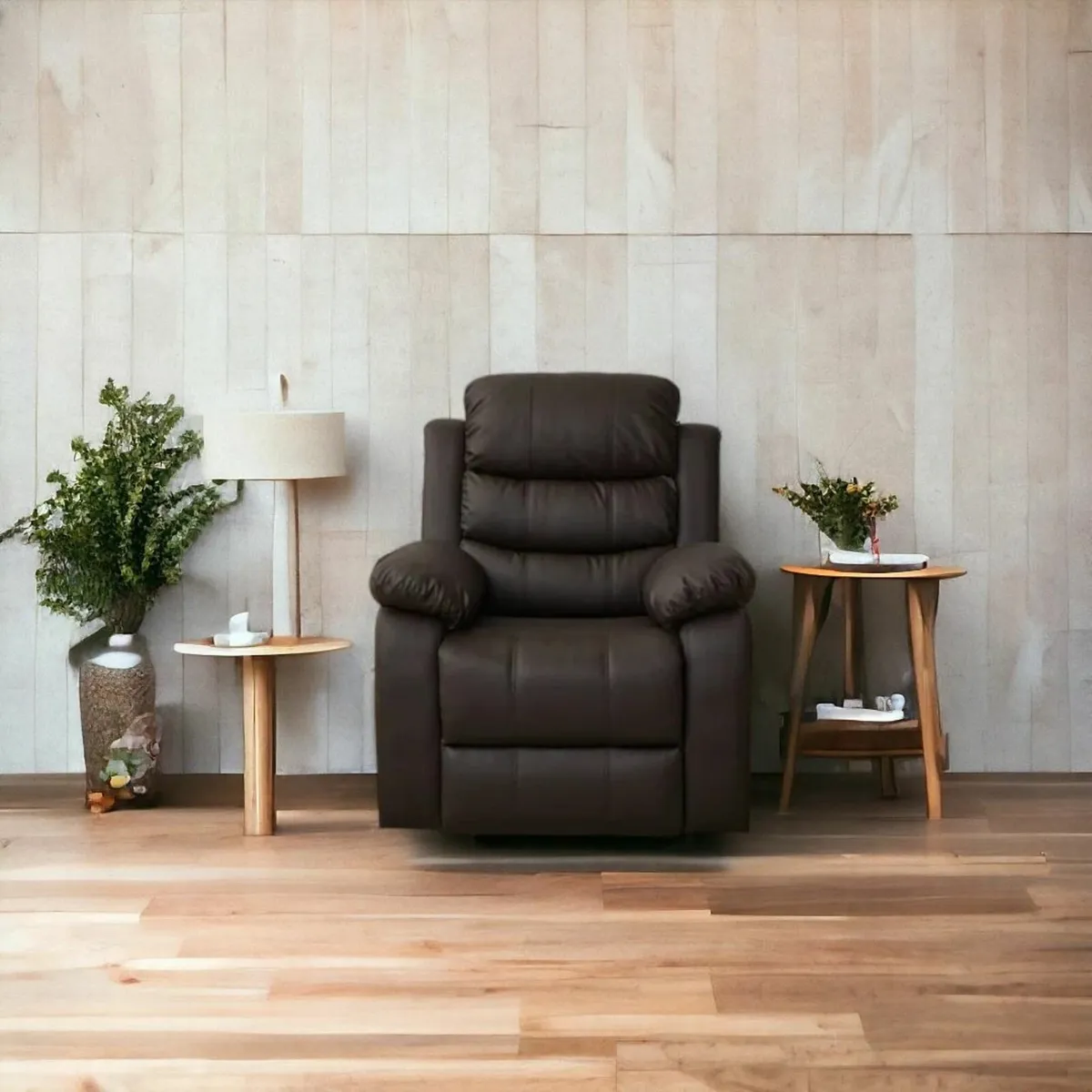 FINAL UNITS Bargain Recliner Chair Black & Brown - Image 1