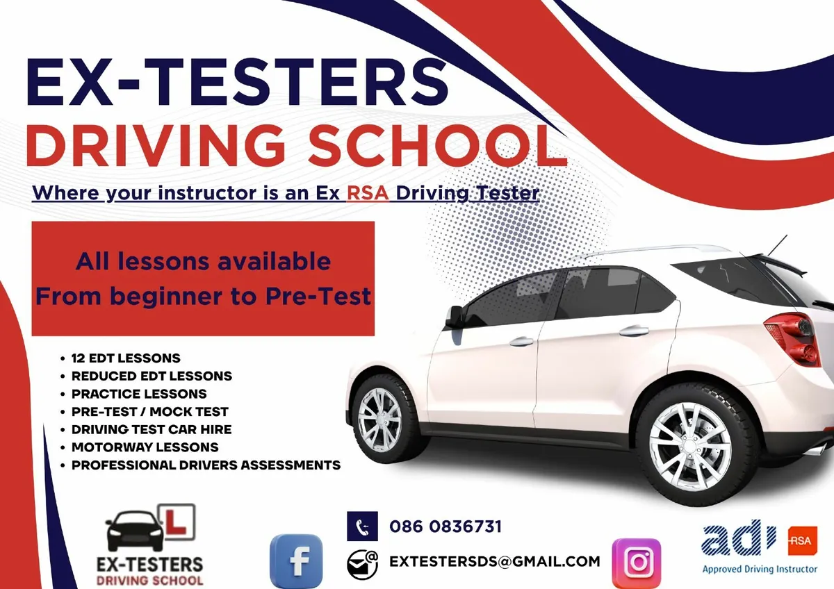 Ex-Testers Driving School / Driving Lessons / Test - Image 1