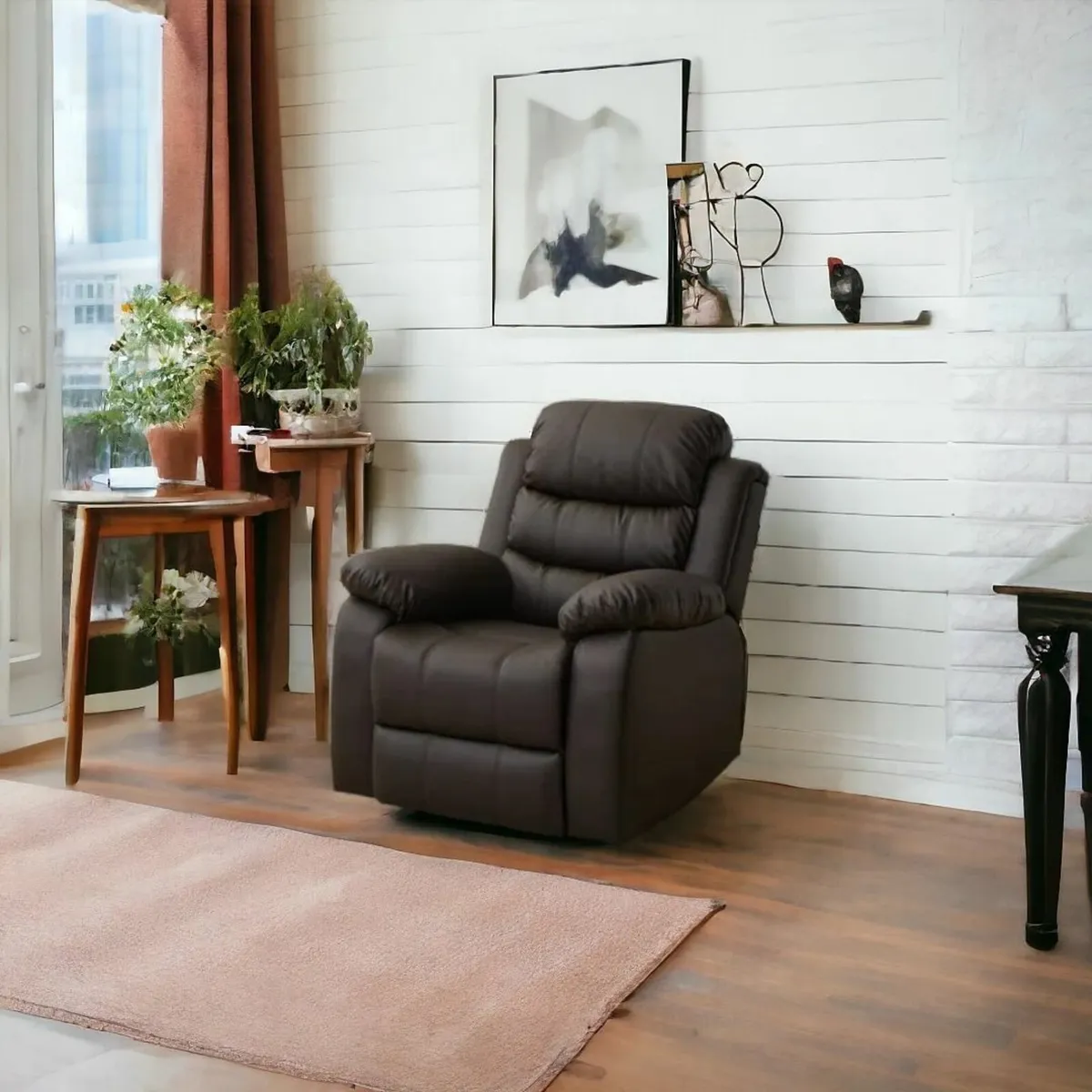 FINAL UNITS Bargain Recliner Chair Black & Brown - Image 3