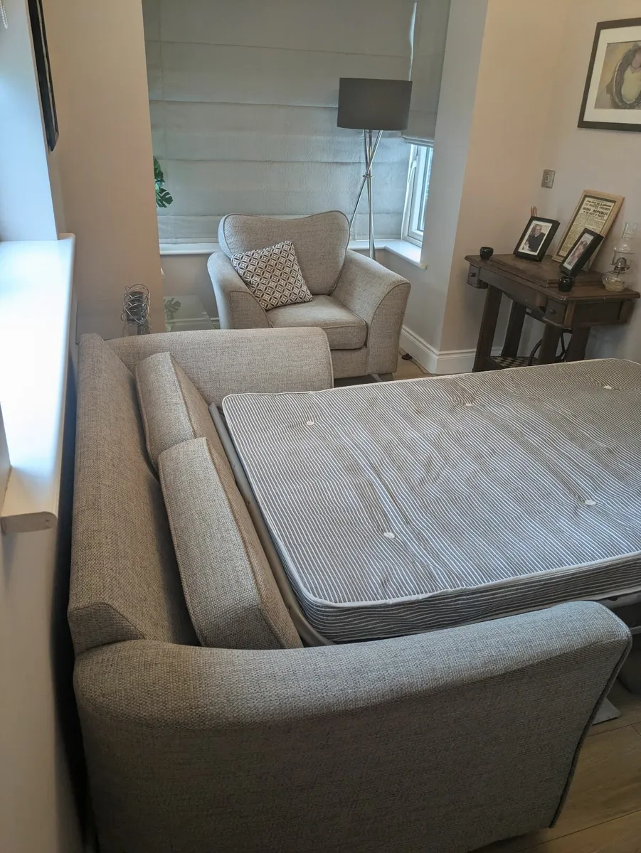 Sofa Bed, Chair and Storage Footstool - Image 4