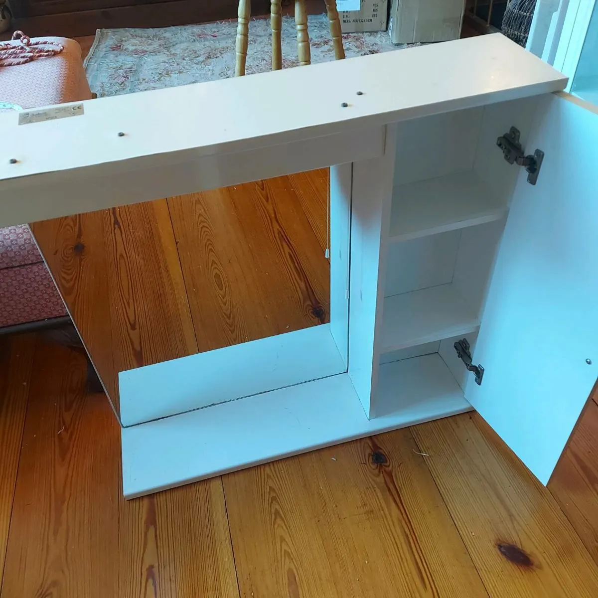 Bathroom storage cabinet with mirror and lighting - Image 2