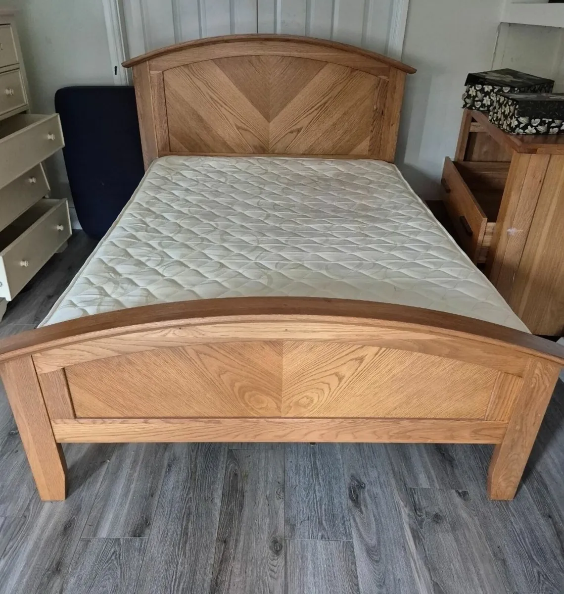 Wooden Double Bed and Mattress - Image 4
