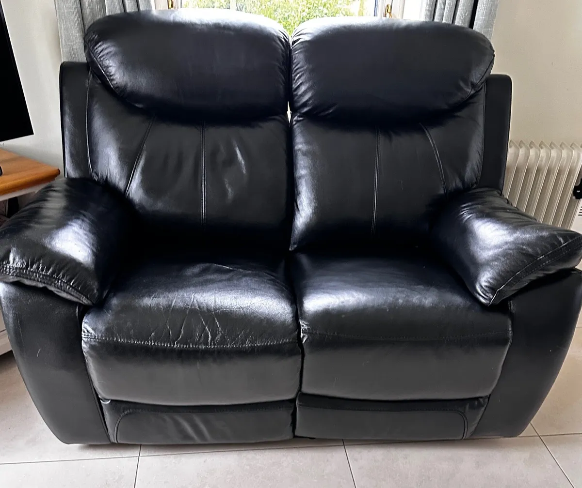 Leather recliner two seater - Image 1