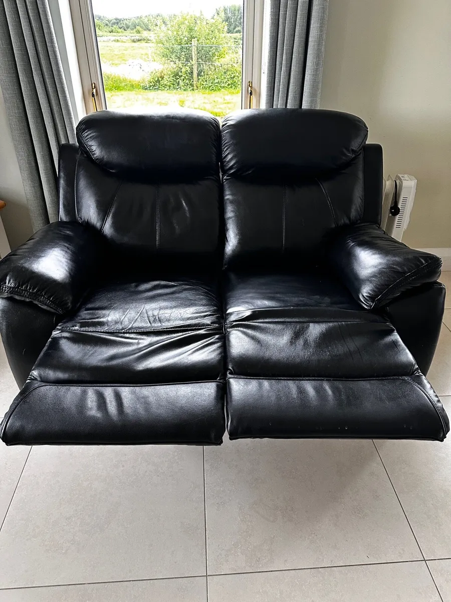 Leather recliner two seater - Image 2