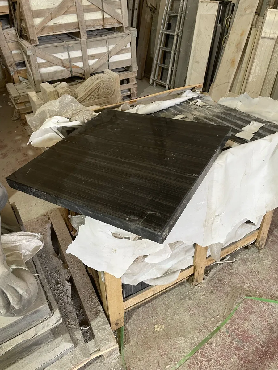 Black marble table tops