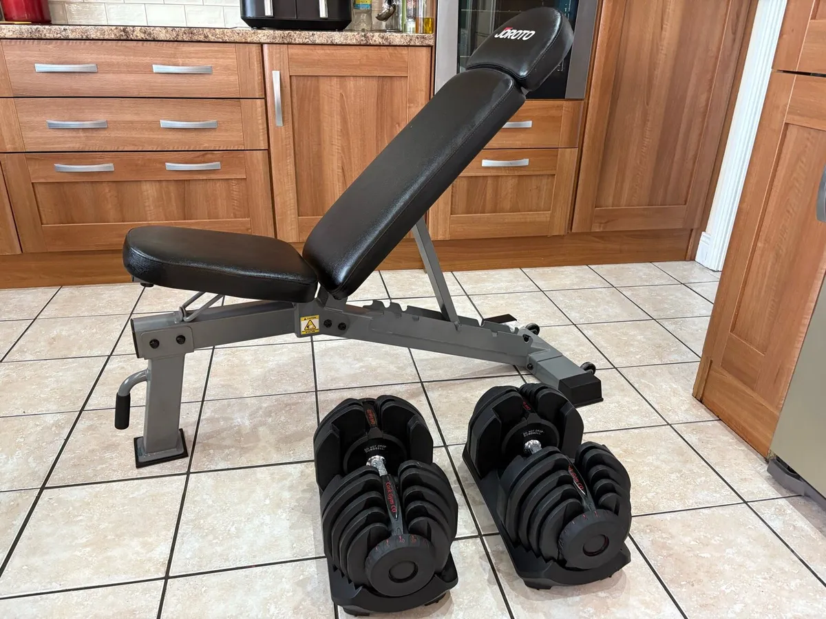 5KG - 40KG SELECTABLE DUMBBELLS AND HEAVY BENCH! - Image 1