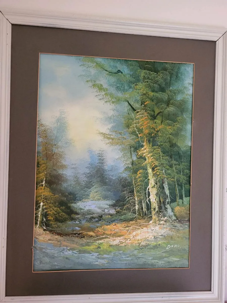 SIGNED PAINTING  FOREST MIST BY DoND - Image 1