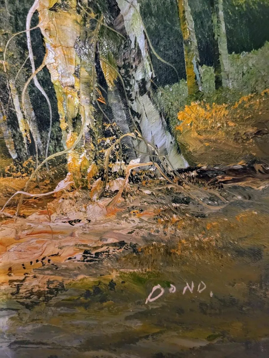SIGNED PAINTING  FOREST MIST BY DoND - Image 4