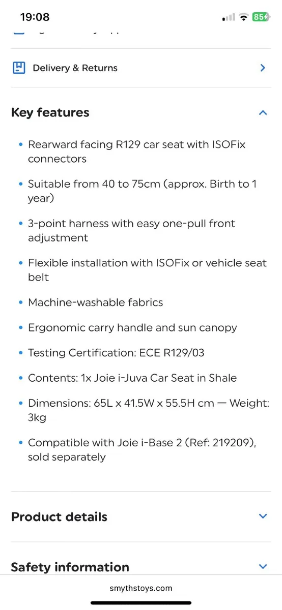 Joie Car Seat and ISOfix - Image 2