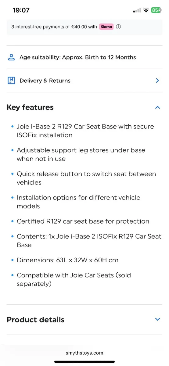 Joie Car Seat and ISOfix - Image 4