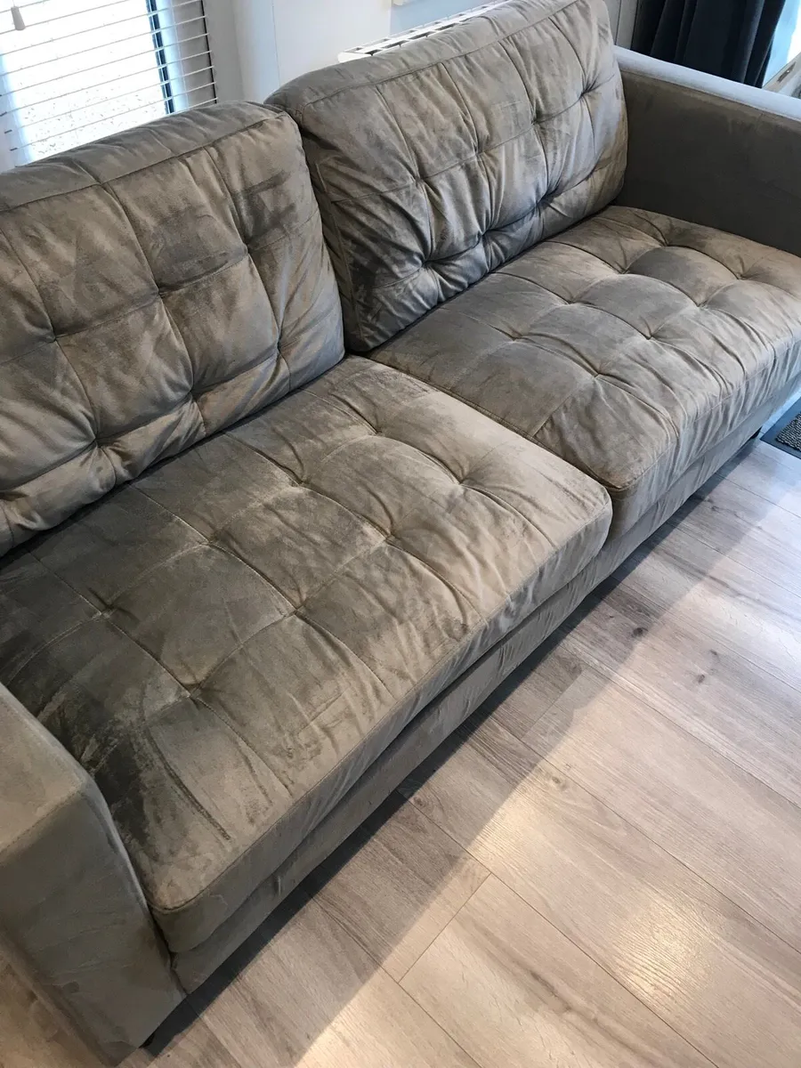 Stylish Grey Velour couch - Image 1