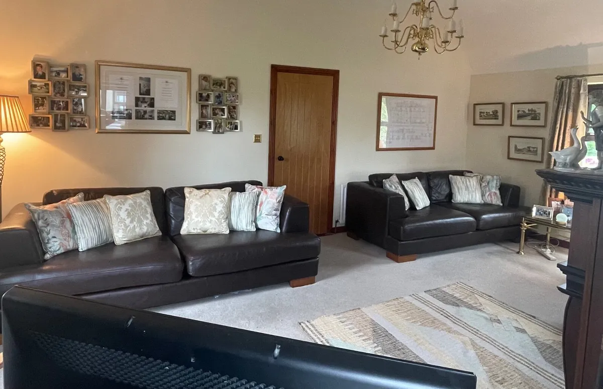 M&S Genuine Leather 4 Seater Sofa - Image 4