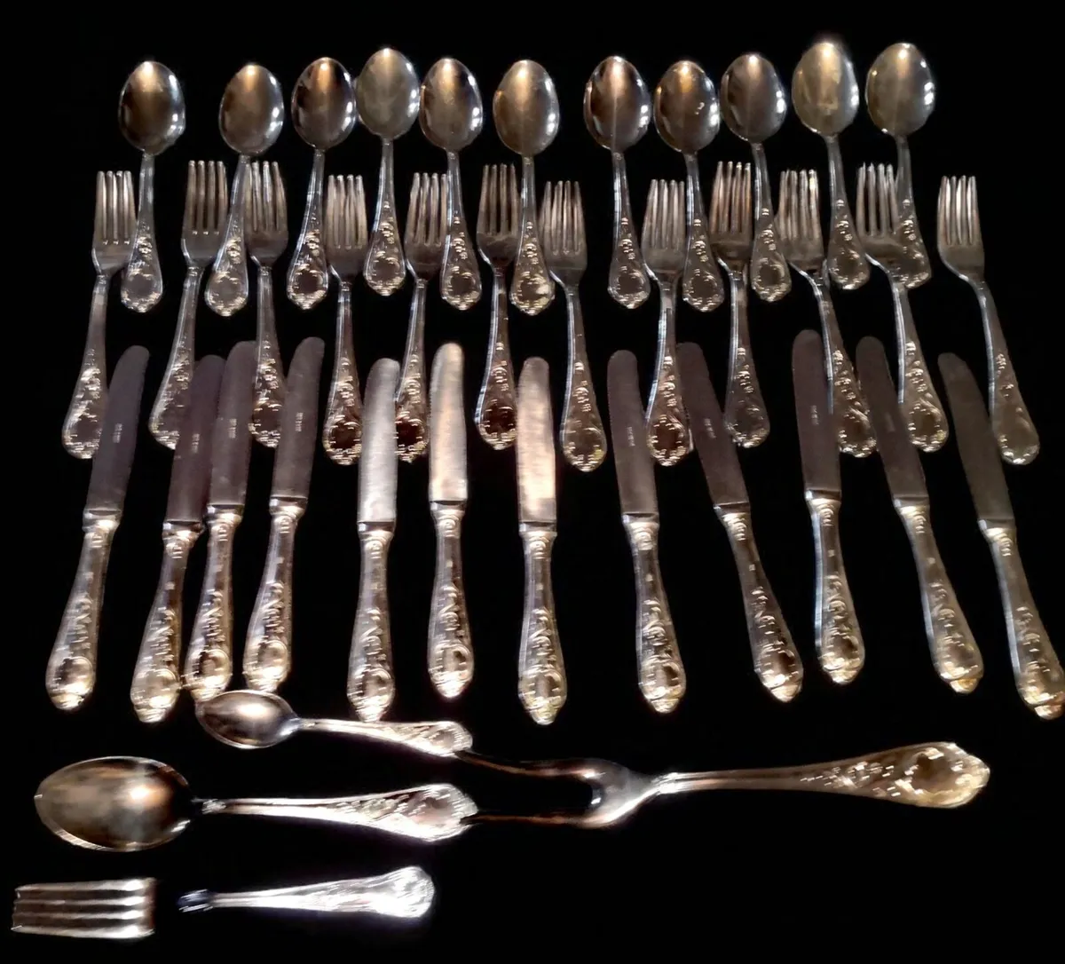 Solid 800 silver beautiful cutlery set - Image 1