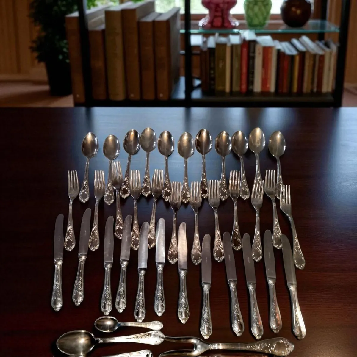 Solid 800 silver beautiful cutlery set - Image 2