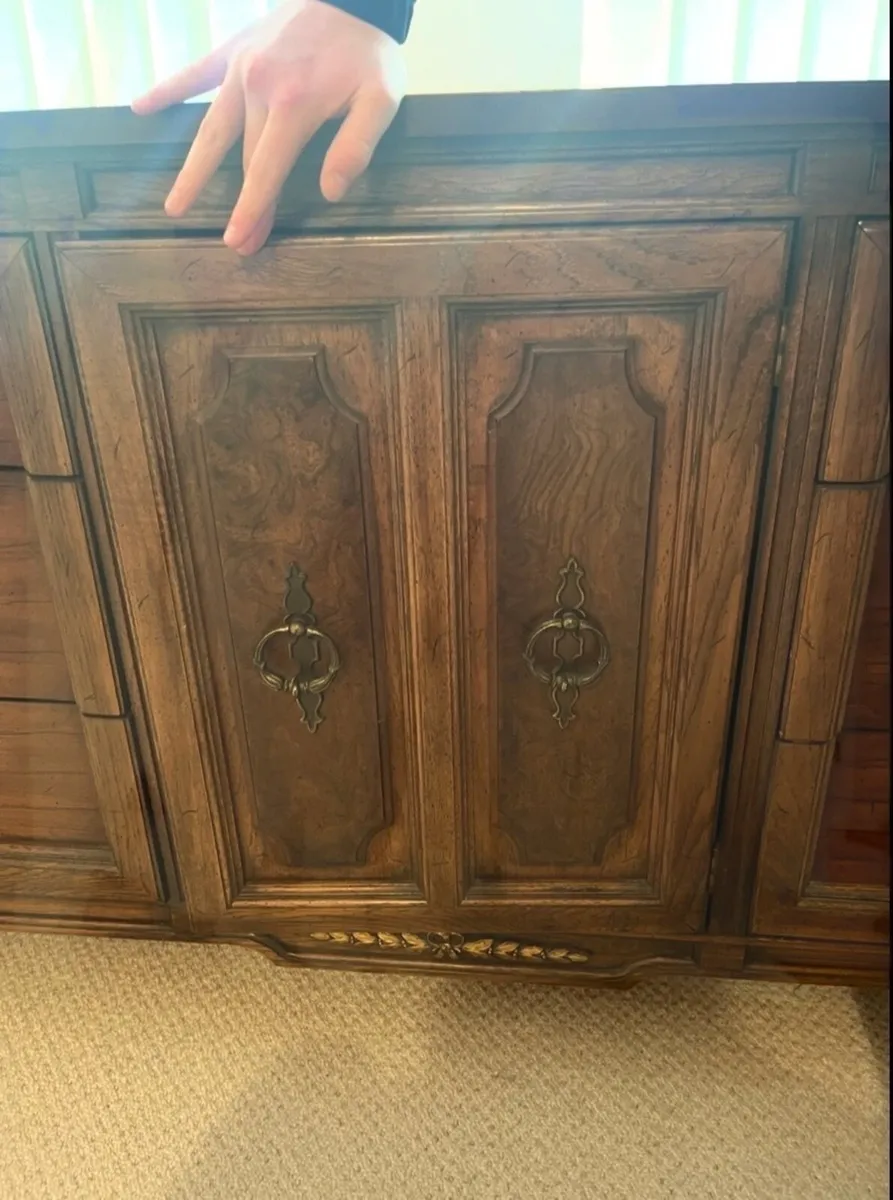 American Vintage Walnut Triple Dresser Base - Image 3
