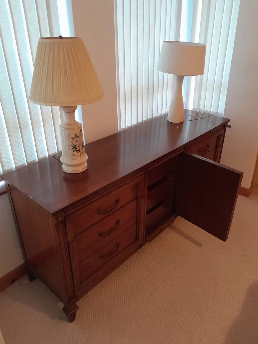 American Vintage Walnut Triple Dresser Base - Image 4
