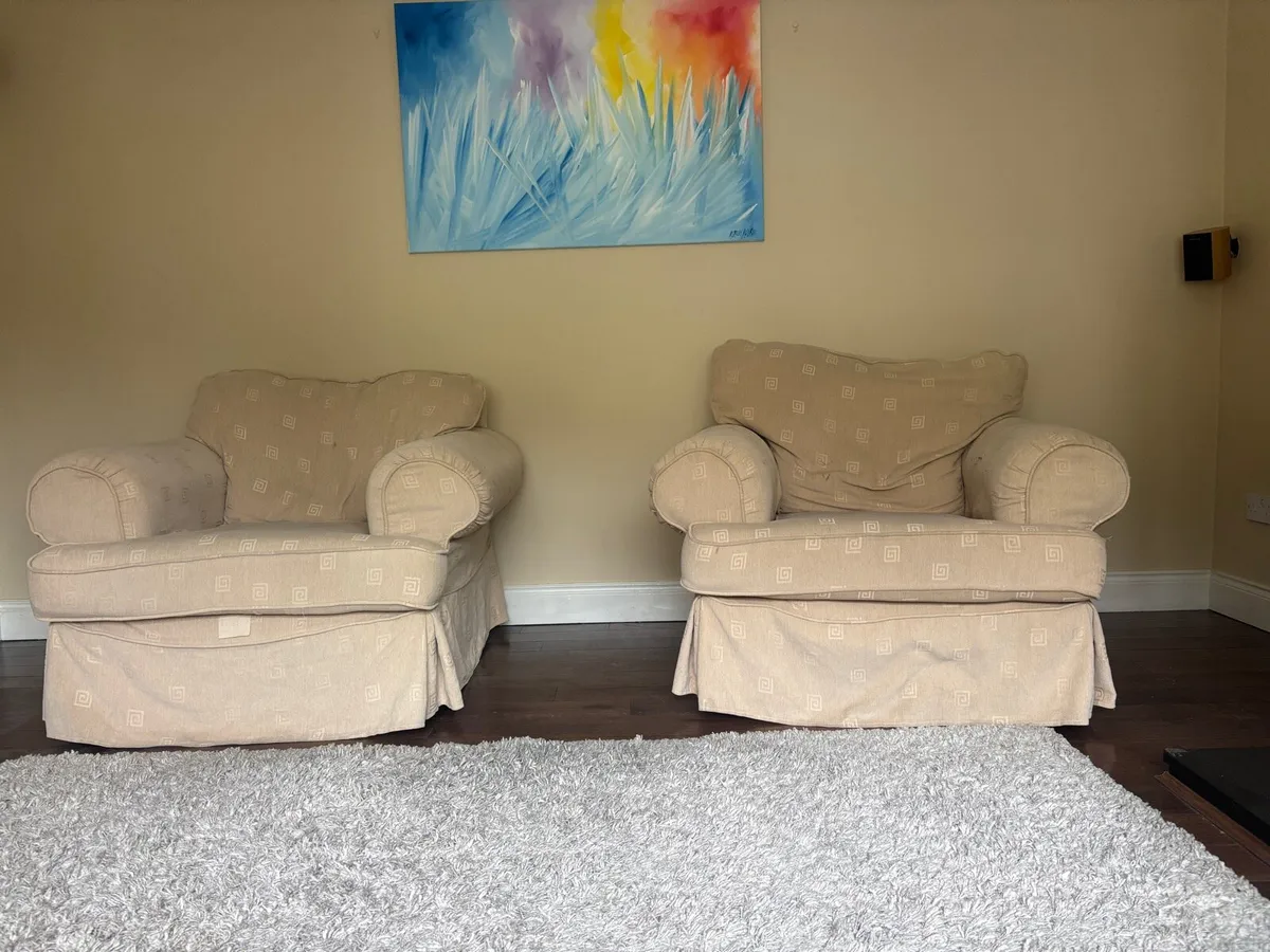 Free 2 x Cream Arm Chairs  Free
