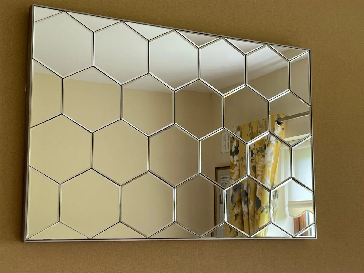 Large Mirror with Diamond Cut Pattern - Image 1