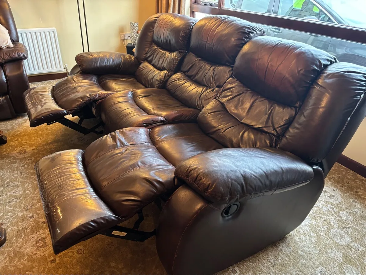 Leather Couch Set - Image 2
