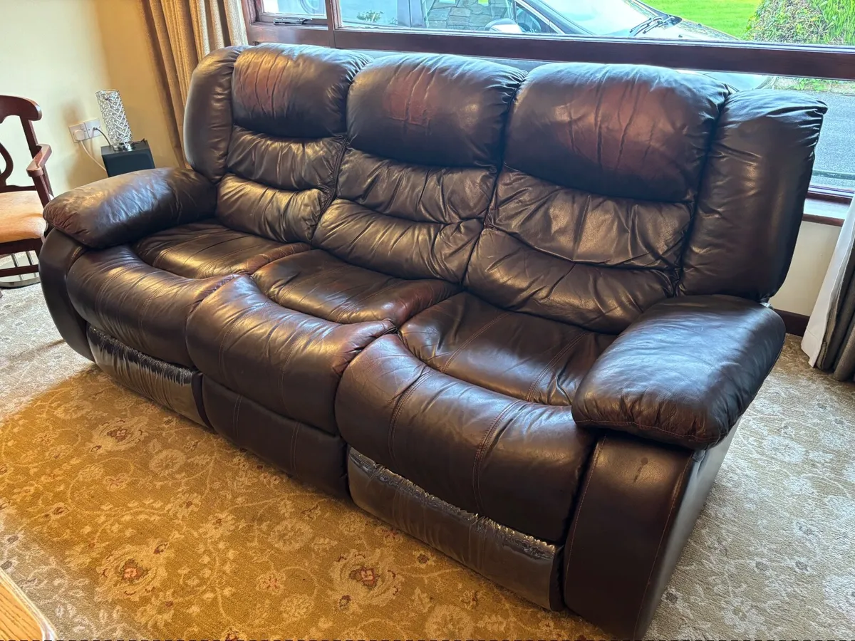 Leather Couch Set - Image 1