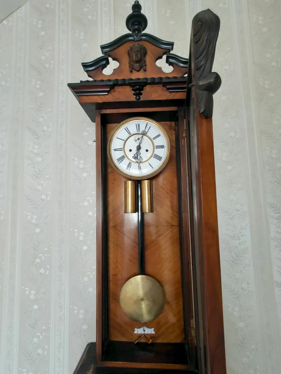 Stunning Vintage Vienna Regulator Wall Clock - Image 2