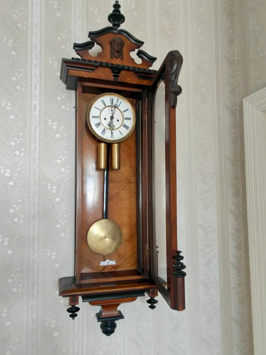 Stunning Vintage Vienna Regulator Wall Clock - Image 3