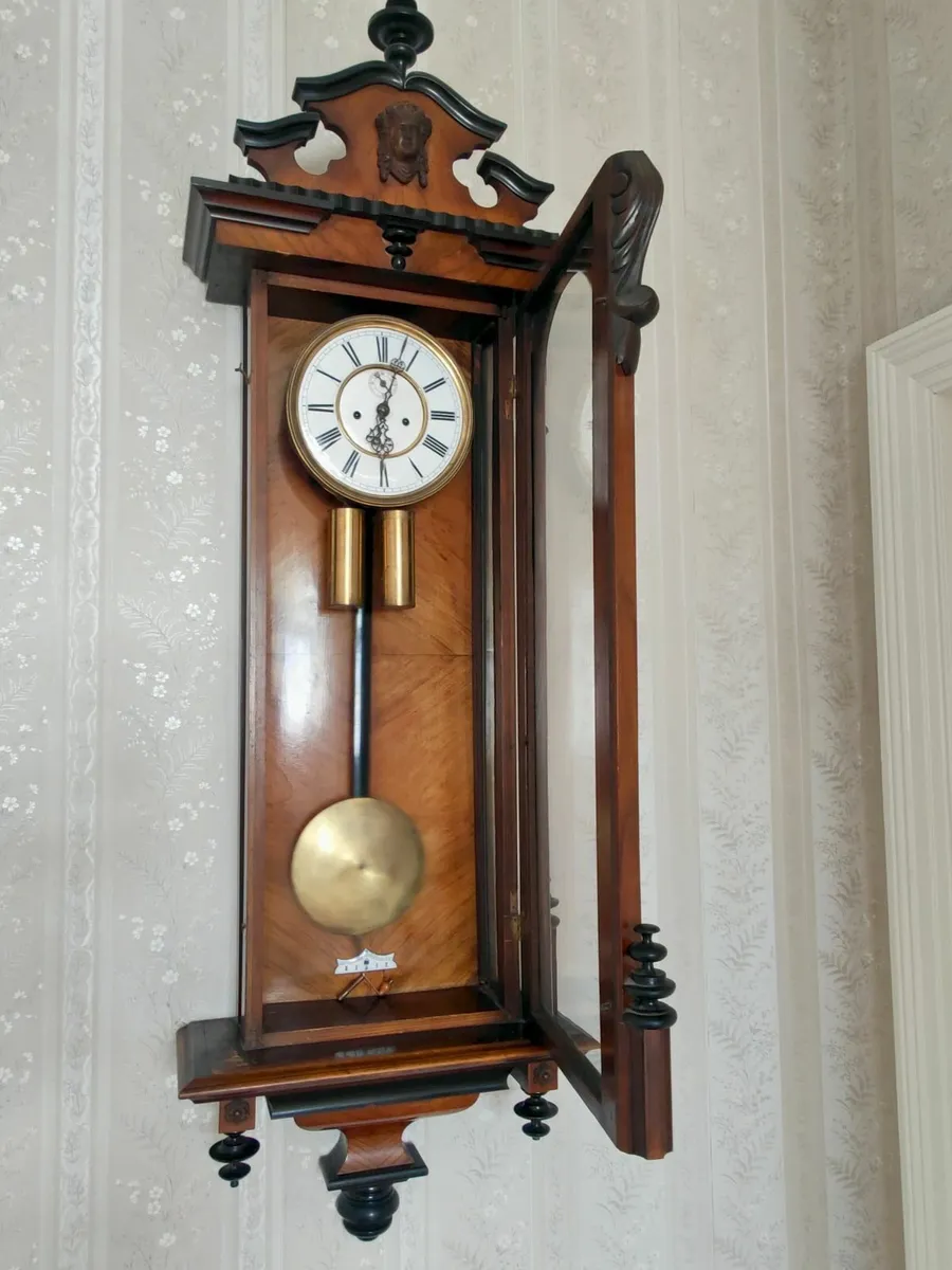 Stunning Vintage Vienna Regulator Wall Clock - Image 4