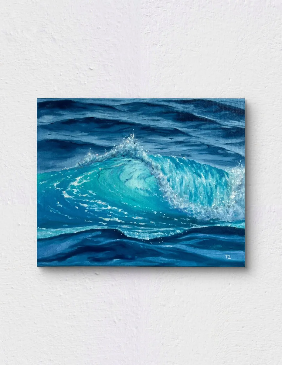 ORIGINAL OIL Painting on canvas, Sea Wave Artwork - Image 1