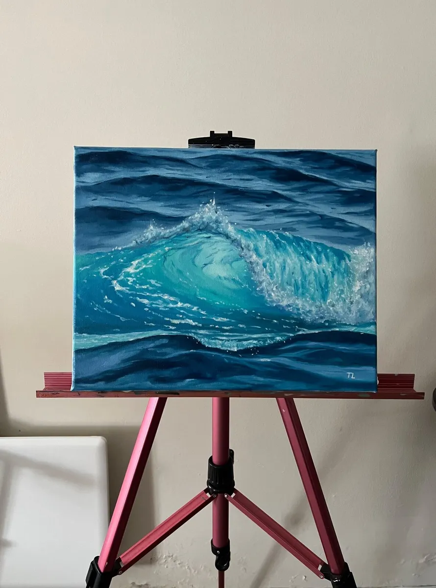 ORIGINAL OIL Painting on canvas, Sea Wave Artwork - Image 4