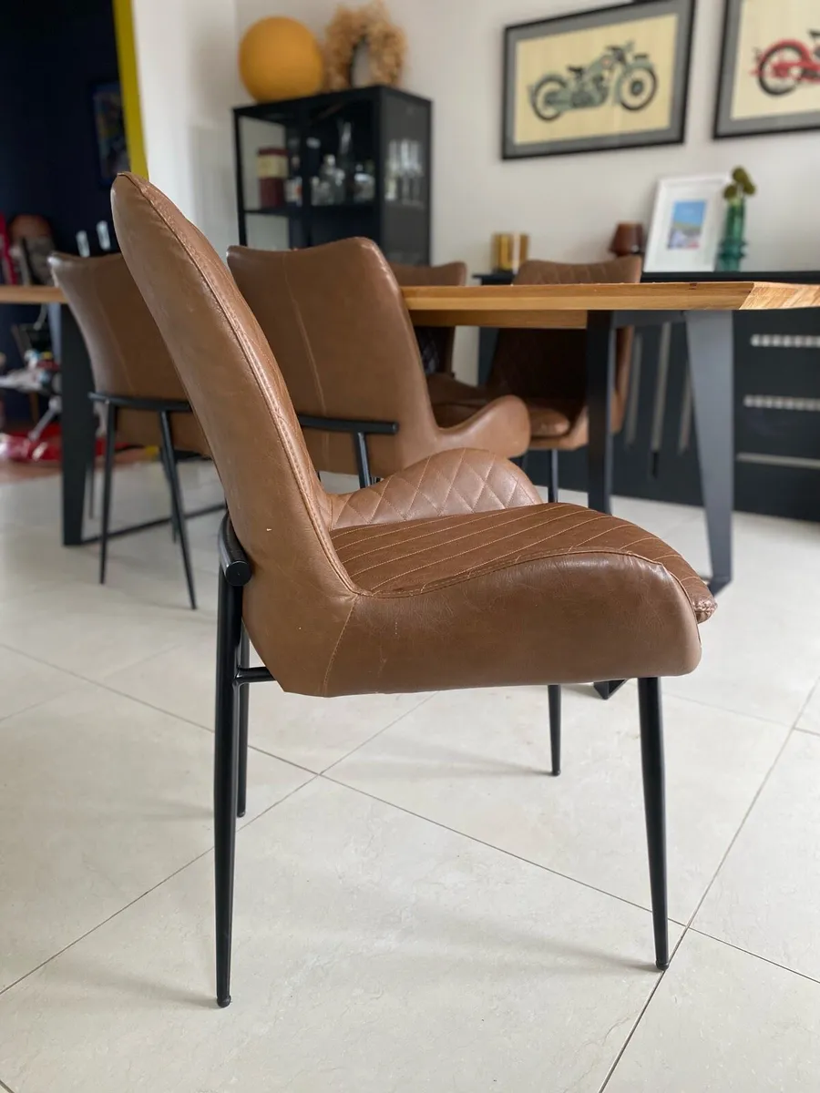8 Leather Dining Chairs - Image 2